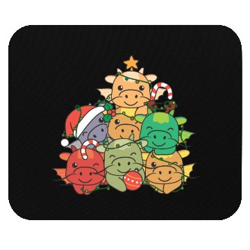 Discover Dragon Christmas Tree Funny Animal Christmas Mouse Pads