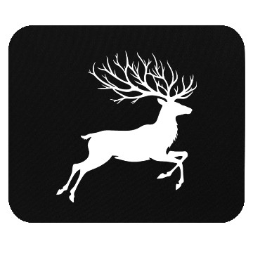 Discover Reindeer silhouette deer antlers Christmas Mouse Pads