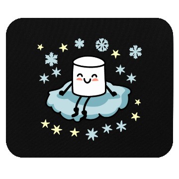 Discover Marshmallow on a Cloud and it is Snowing V2 Mouse Pads