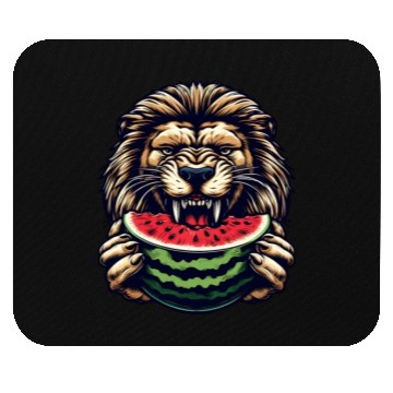 Discover Lion enjoys watermelon Mouse Pads