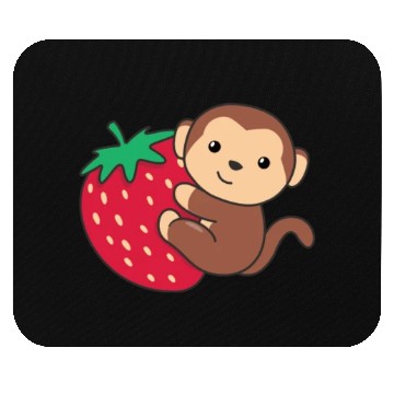 Discover Monkey With Strawberry Cute Monkeys With Fruits Mouse Pads