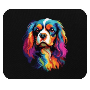 Discover Watercolor Colorful Cavalier King Charles Spaniel Mouse Pads