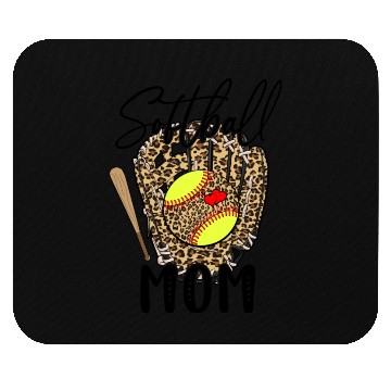 Discover Softball Mom Leopard Game Day Softball Lover Mouse Pads
