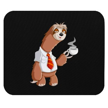Discover Smiling Sloth With Coffee Mouse Pads