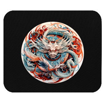Discover Chinese Dragon Mandala Art Mouse Pads