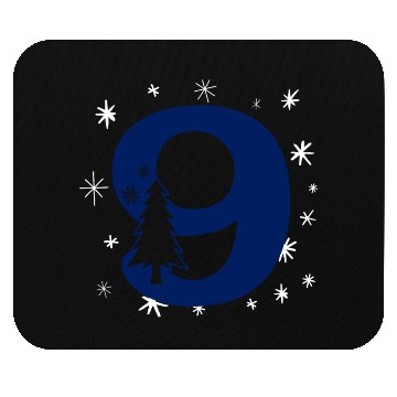 Discover 9 White Christmas Stars - Blue Number Nine Mouse Pads