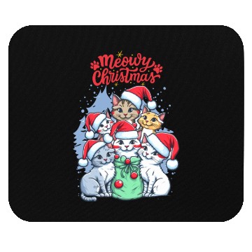 Discover Meowy Christmas Mouse Pads, Cat Lover Mouse Pads, Christmas