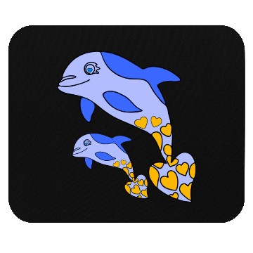 Discover The Endearing Dance of Dolphin Mom and Kid Mouse Pads