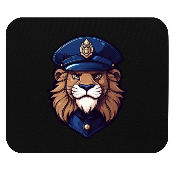 Discover Police lion Mouse Pads