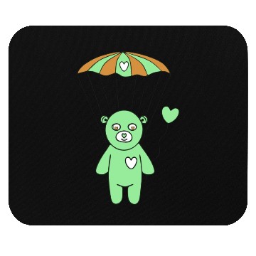 Discover Teddy Bear - The Green Skydiver Mouse Pads