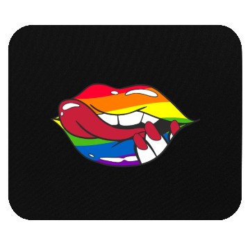 Discover LGBTQ Rainbow Pride Flag Funny Sexy Lips Mouse Pads