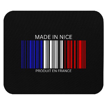 Discover Nice Barcode France Flag for French People Mouse Pads