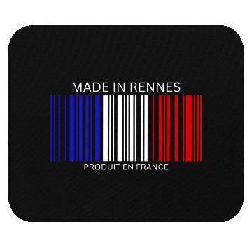 Discover Rennes Barcode France Flag for French People Mouse Pads
