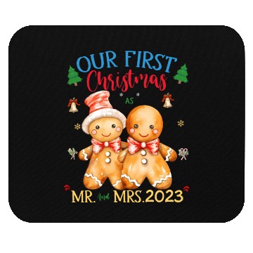Discover gingerbread couple first Christmas Mr. and Mrs. Mouse Pads