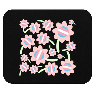 Discover Transgender Pride Flag Flower Pattern Mouse Pads