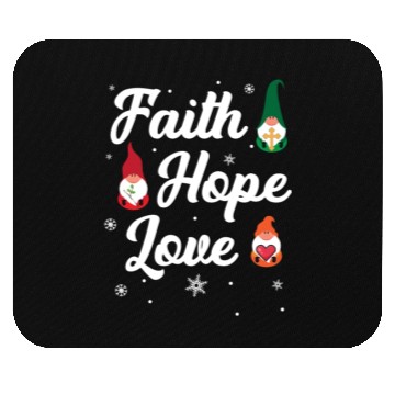 Discover Faith Hope Love Religious Family Christmas Gnome Mouse Pads