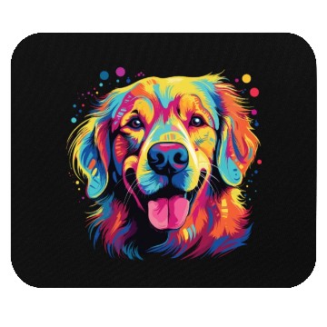 Discover Watercolor Colorful Golden Retriever Mouse Pads