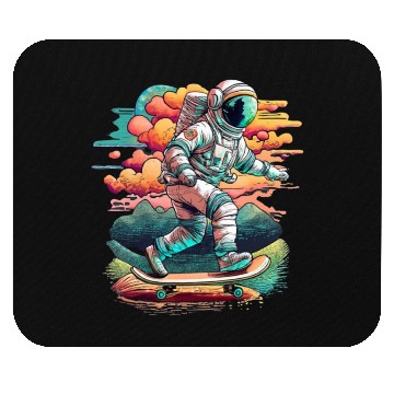 Discover Astronaut Skateboarding Above the Moon Mouse Pads