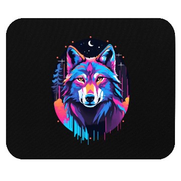 Discover Eerie Blacklight Wolf Mouse Pads - Neon Colors