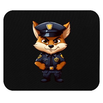 Discover Police fox Mouse Pads