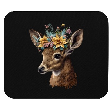 Discover Cute Watercolor Floral Deer Mouse Pads