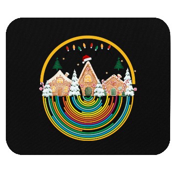 Discover Christmas Rainbow, emblem art Mouse Pads