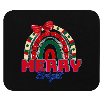 Discover Merry and bright, rainbow art Mouse Pads