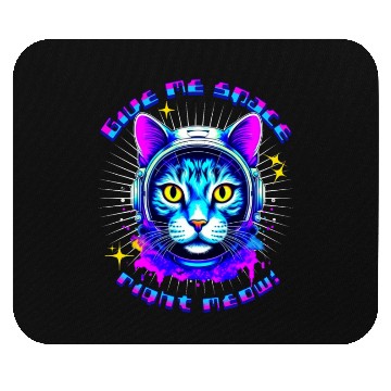 Discover Neon cat give me space right meow Mouse Pads