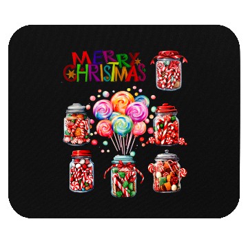 Discover Merry Christmas Sweet Candy Canes Mouse Pads