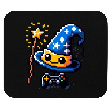Discover Gamer Wizard 8-Bit Hat with Controller Wand Mouse Pads