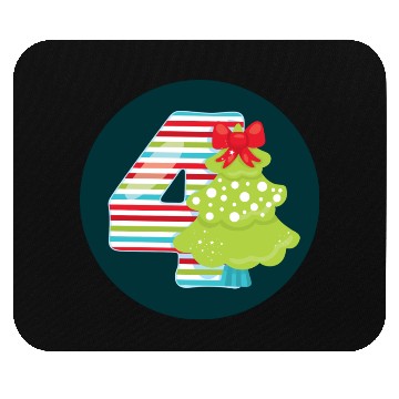 Discover 4th Christmas Tree Present - Number Four Mouse Pads