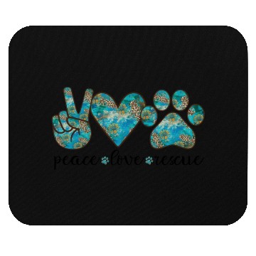 Discover Peace Love Rescue Dog Mouse Pads