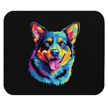 Discover Watercolor Colorful Australian Cattle Dog Mouse Pads