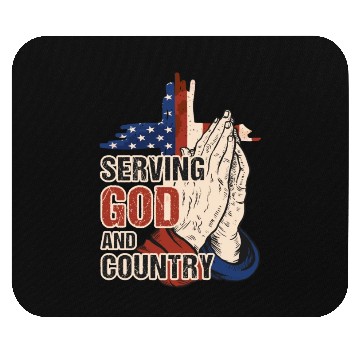 Discover Serving God And Country US Flag Cross Patriotic Ch Mouse Pads