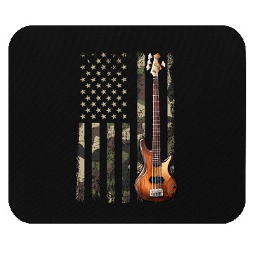 Discover bass guitar american flag, funny bass player Mouse Pads