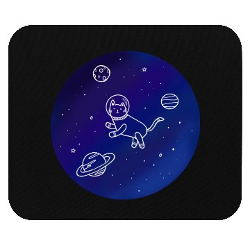 Discover Doodle-Style Hand Drawn Space Cat Mouse Pads