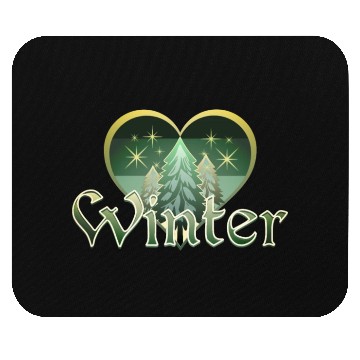 Discover Winter Heart Evergreen Retro Sunset Mouse Pads