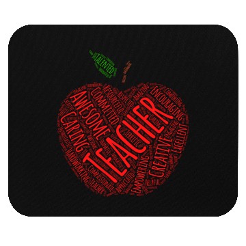 Discover Creative Teacher Red Apple Word Art Mouse Pads