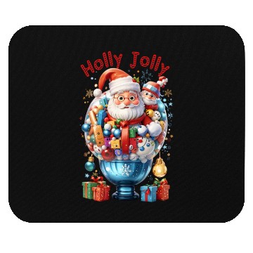 Discover Holly Jolly bubble Santa Mouse Pads