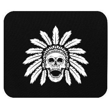 Discover Indigenous Native American Skull Skull Head Mouse Pads