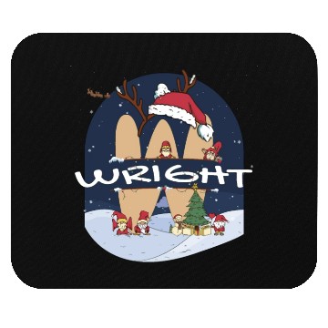 Discover Awesome Wright Name w Santa Hat in Xmas Theme Mouse Pads