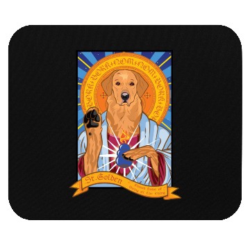 Discover Saint Golden Retriever Mouse Pads