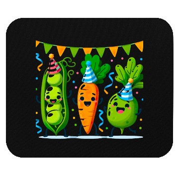 Discover Festive Vegetable Party Fun for a Vegetable eater Mouse Pads