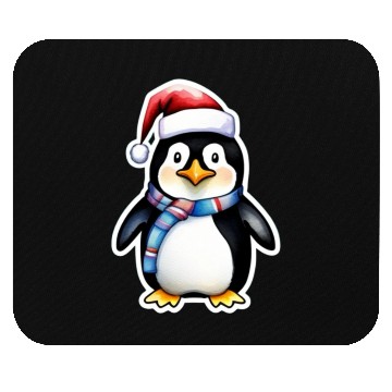 Discover Christmas penguin Mouse Pads