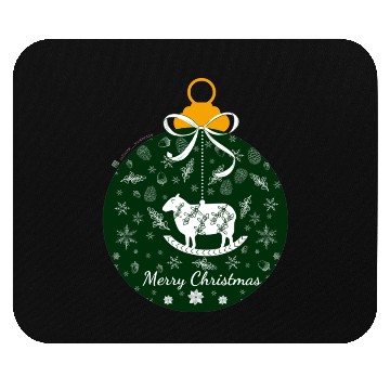 Discover Green Lamb Christmas Ornament Mouse Pads
