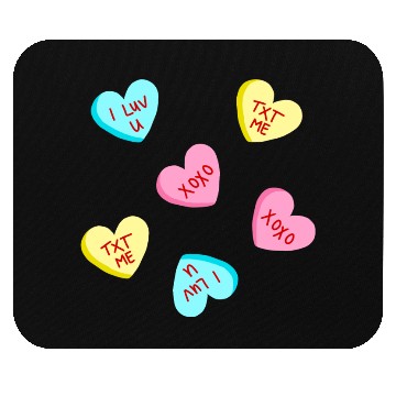 Discover Sweet Candy Hearts Valentines Day Mouse Pads