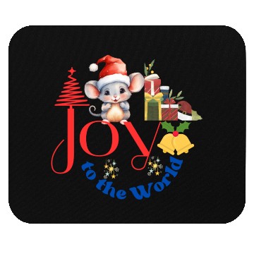 Discover Joy to the World Christmas combination art white Mouse Pads