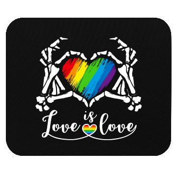 Discover Rainbow Skeleton Heart Love Is Love Lgbt Gay Mouse Pads