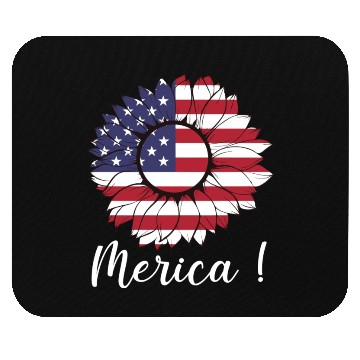 Discover Merica Sunflower Usa Flag Mouse Pads