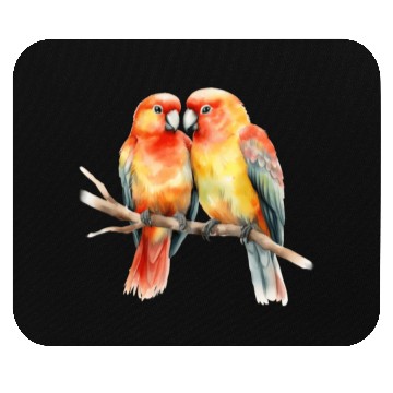 Discover Two Love Birds Mouse Pads